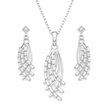 Designer Drop Pendant Set with Chain and Earrings