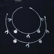 Moon Charm Silver Anklet