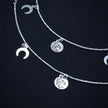 Moon Charm Silver Anklet