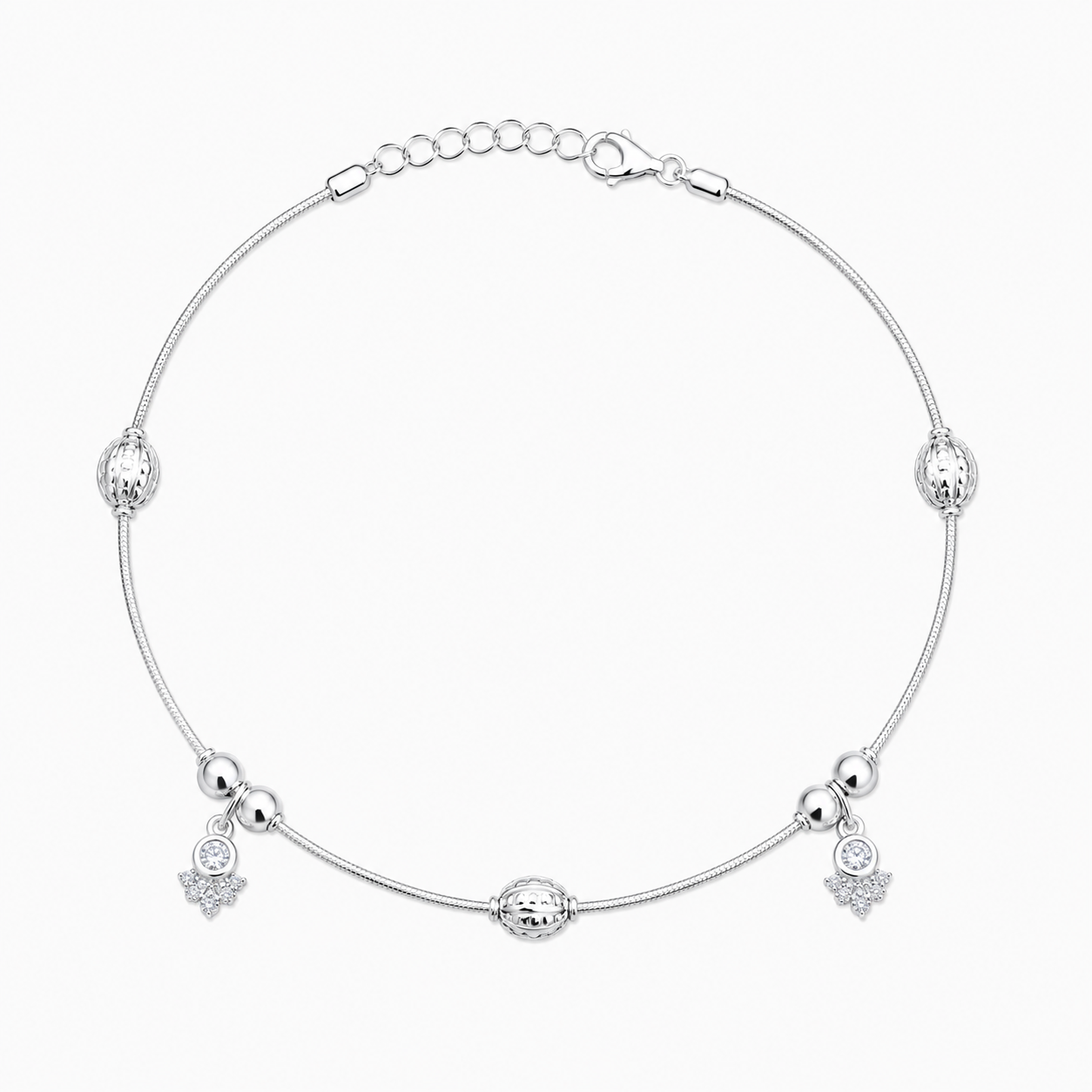 Shimmering Lotus 925 Silver Anklet
