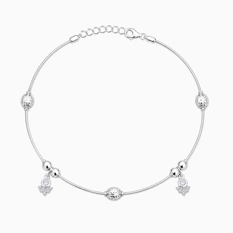 Shimmering Lotus 925 Silver Anklet