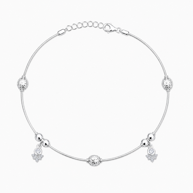 Shimmering Lotus 925 Silver Anklet
