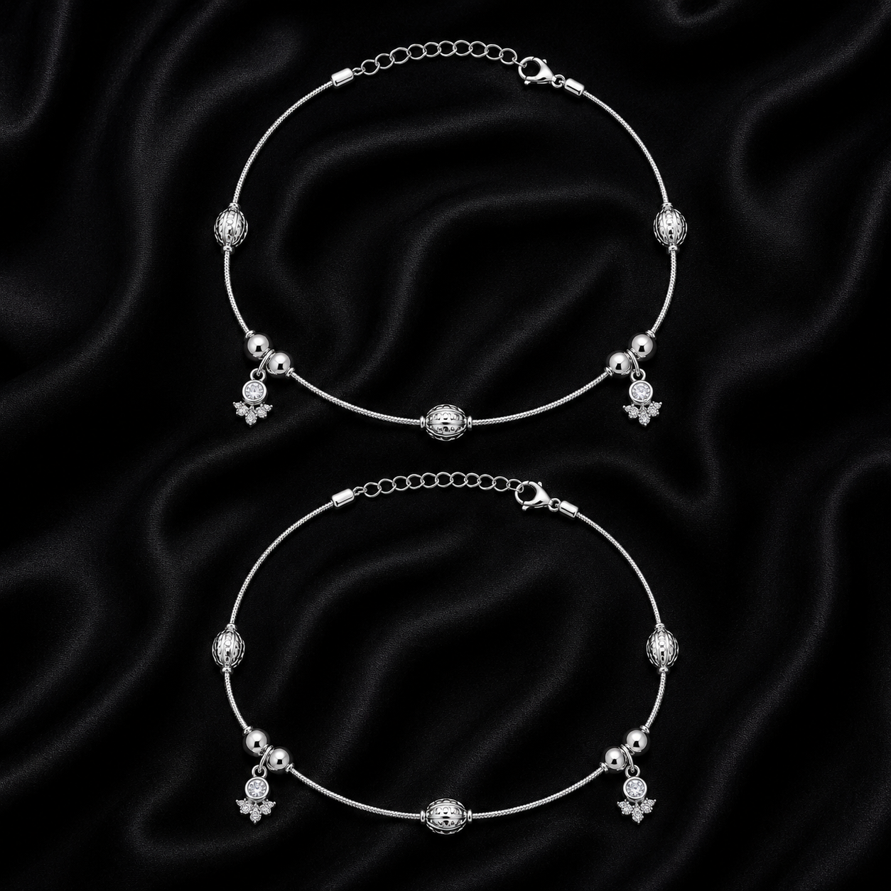 Shimmering Lotus 925 Silver Anklet