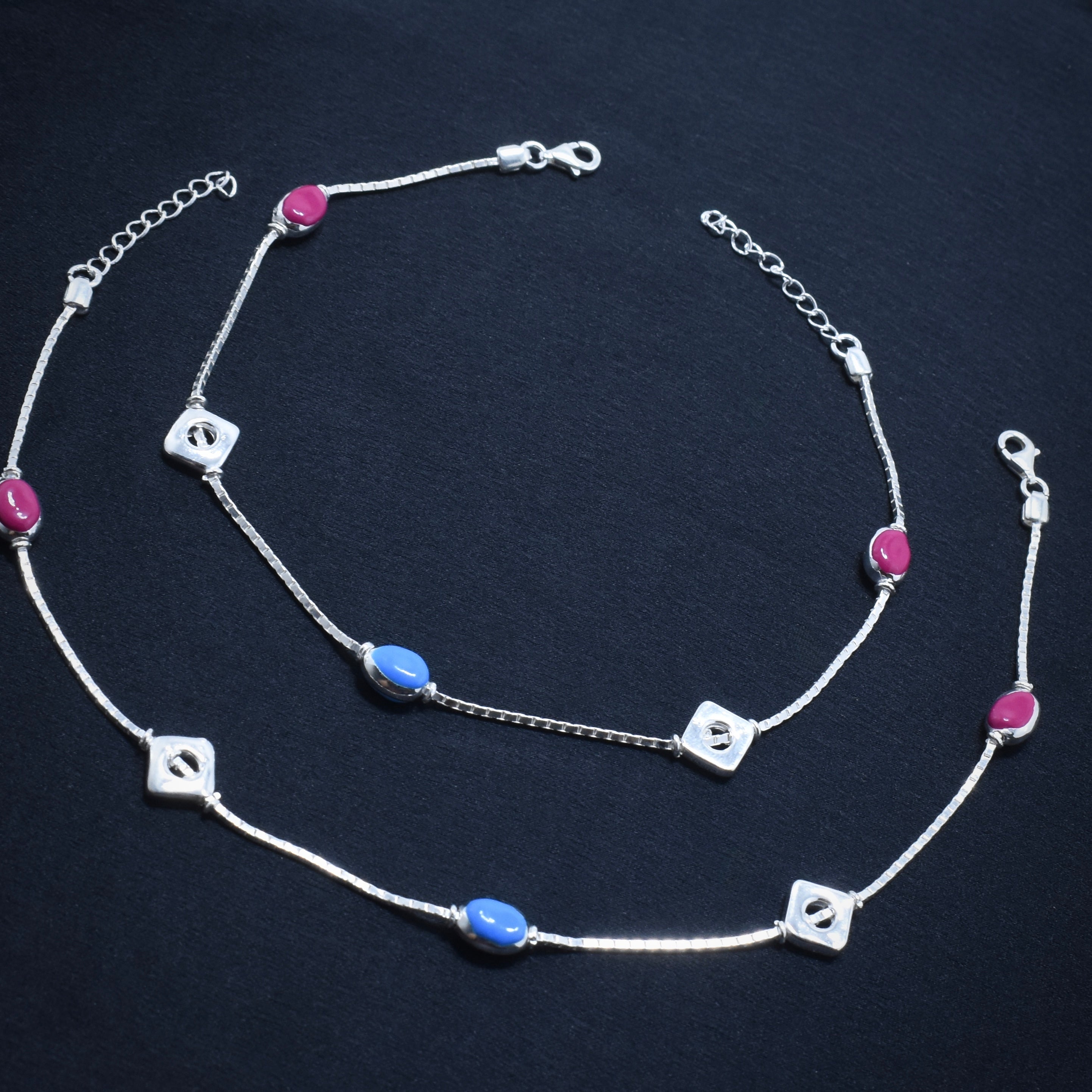 Dual Layer Silver Anklet