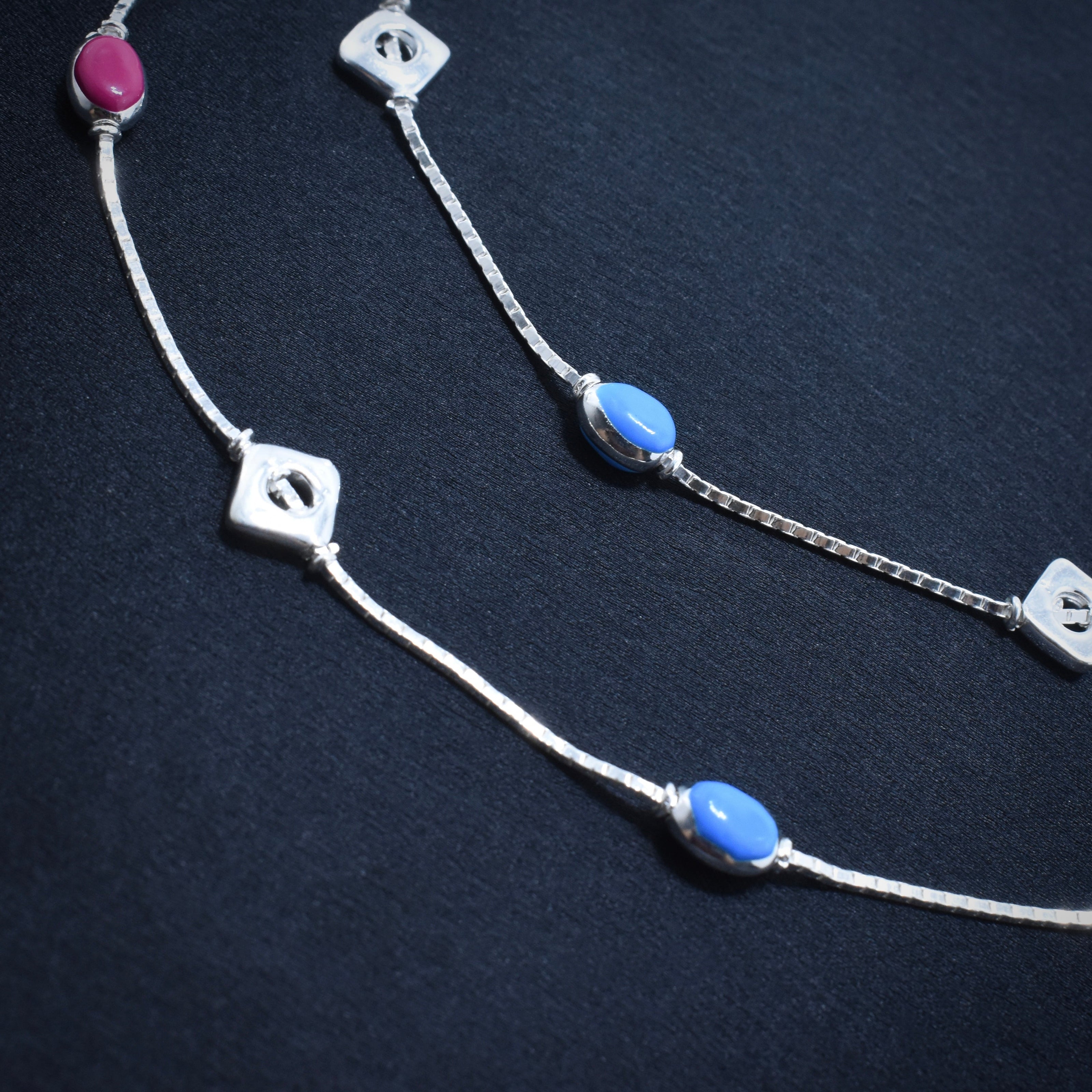 Dual Layer Silver Anklet