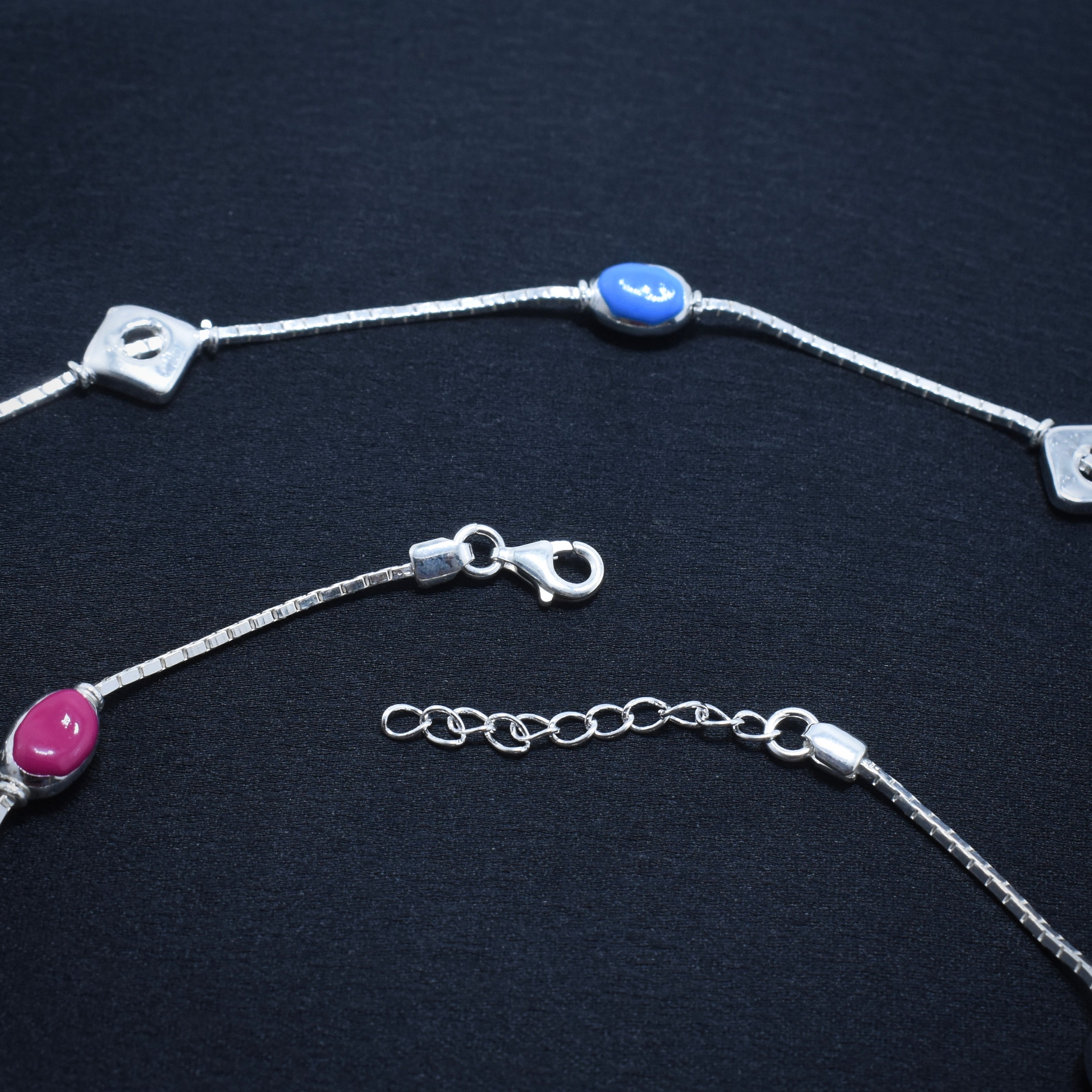 Berry Blue 925 Silver Anklet