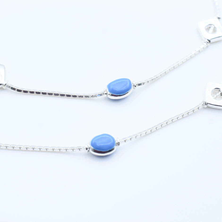 Dual Layer Silver Anklet