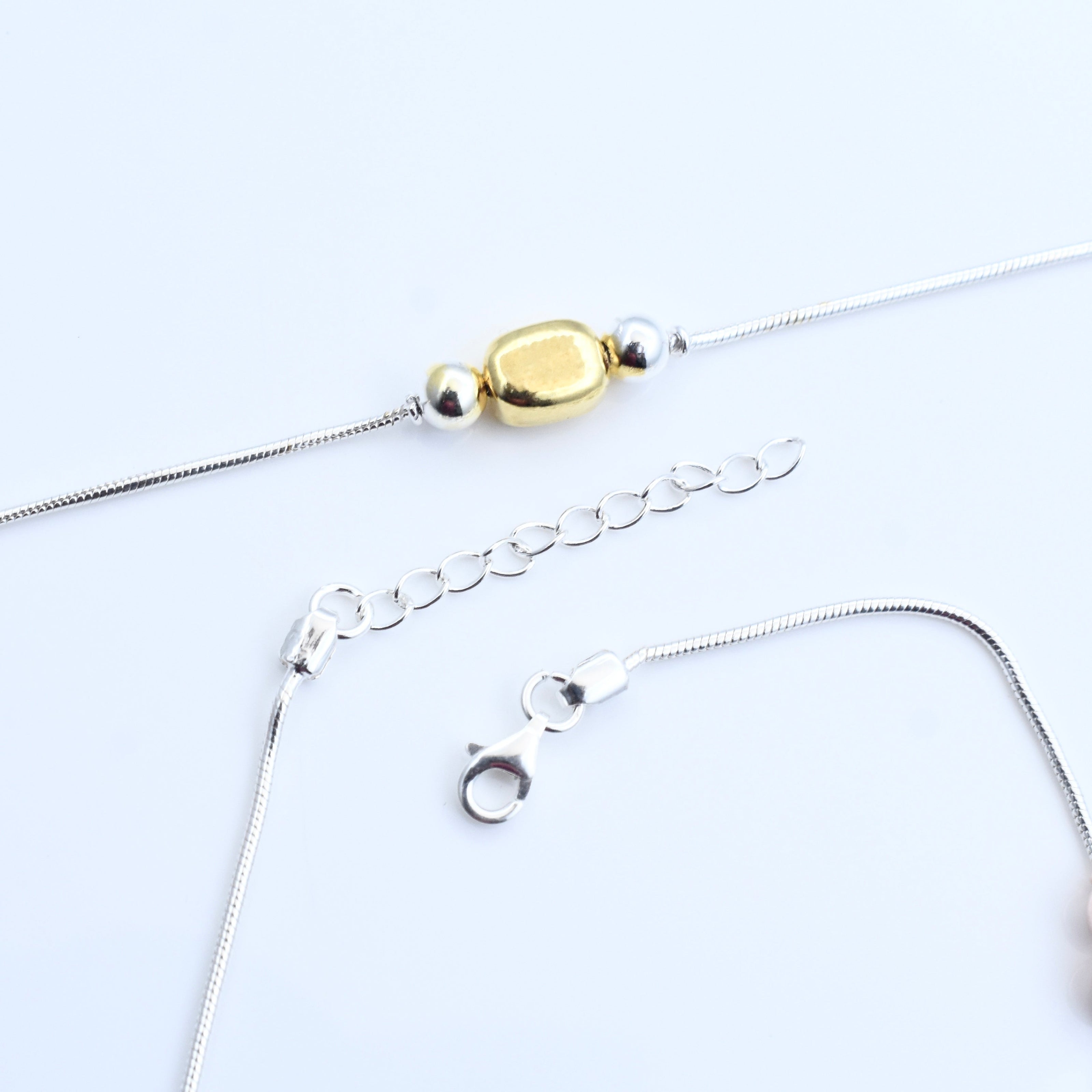 Rose Dual Tone Silver Anklet