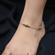 Rose Dual Tone Silver Anklet