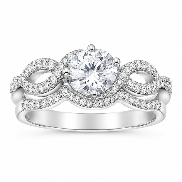 Twist Solitaire Stackable Ring