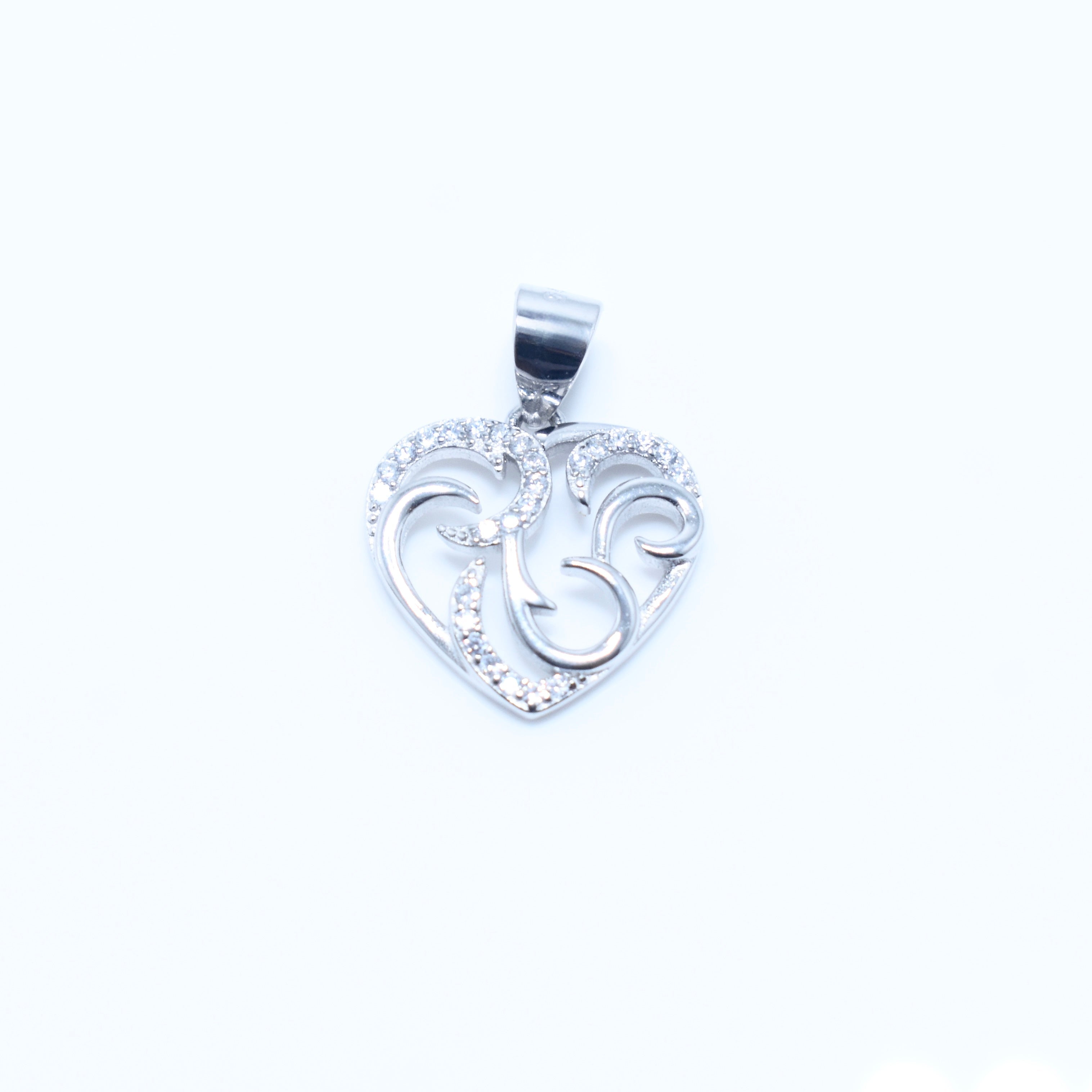 Filigree Heart Silver Pendant Set