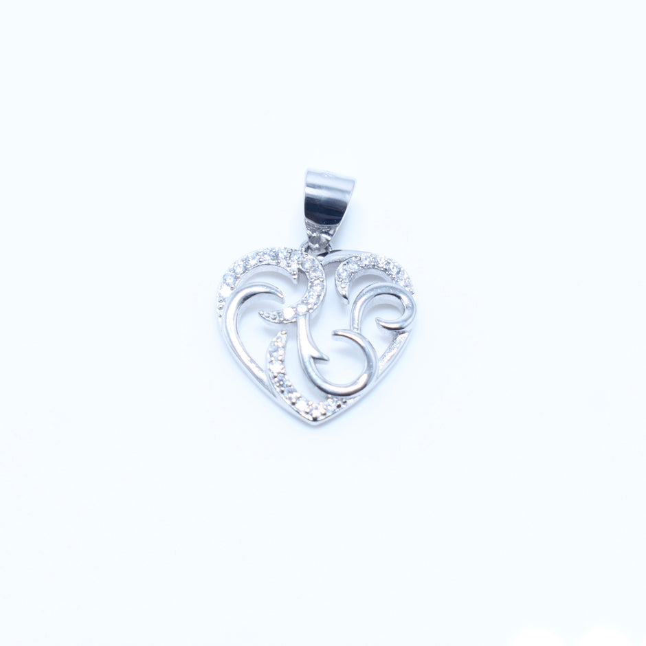Filigree Heart Silver Pendant Set