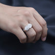 Interlocking Geometric Statement Ring Band