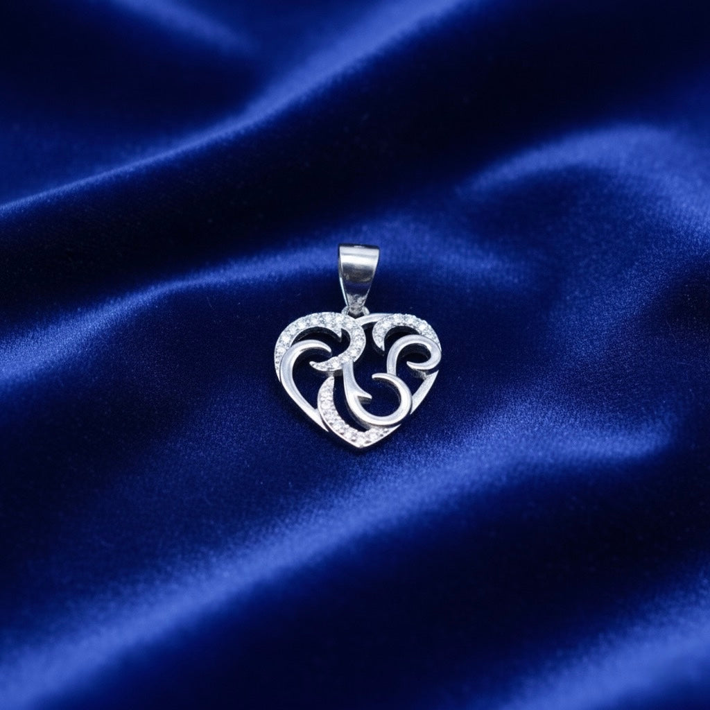 Filigree Heart Silver Pendant Set