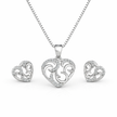 Heart Pendant Set with Chain & Earrings