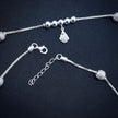 Dual Bead Charm Silver Anklet
