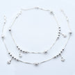 Dual Bead Charm Silver Anklet
