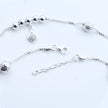 Dual Bead Charm Silver Anklet