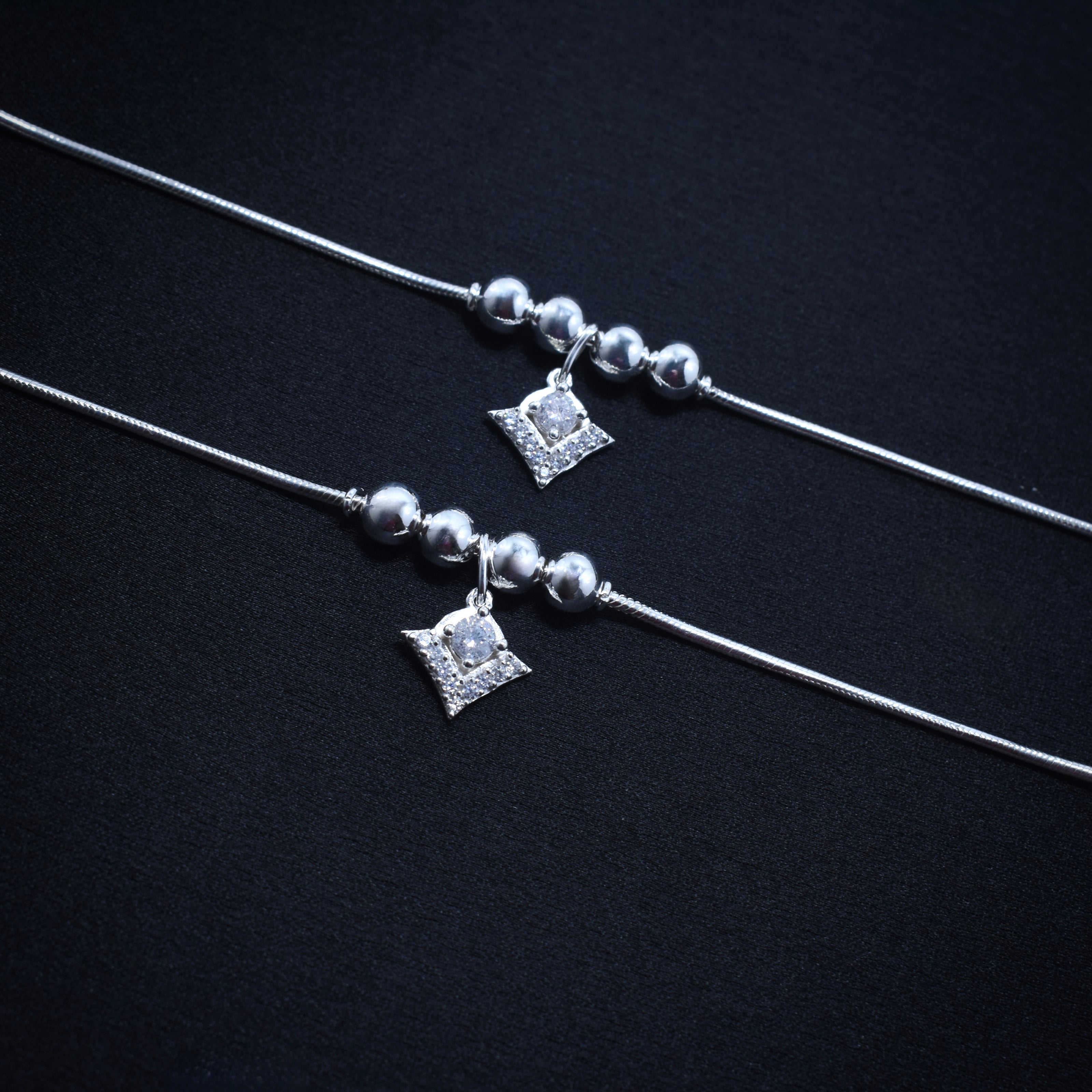 Diamond Prism 925 Silver Anklet