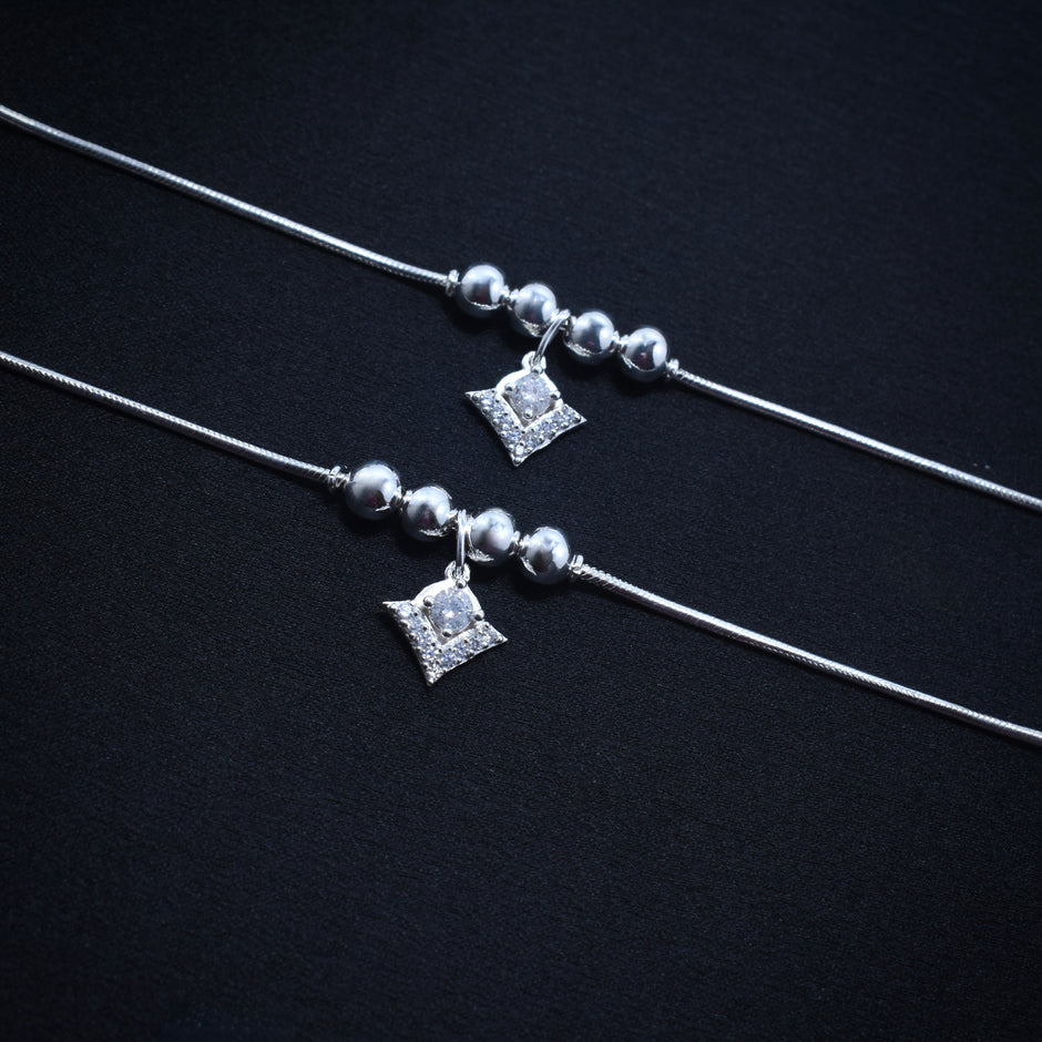 Diamond Prism 925 Silver Anklet