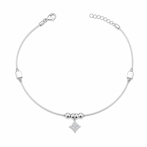 Diamond Prism 925 Silver Anklet
