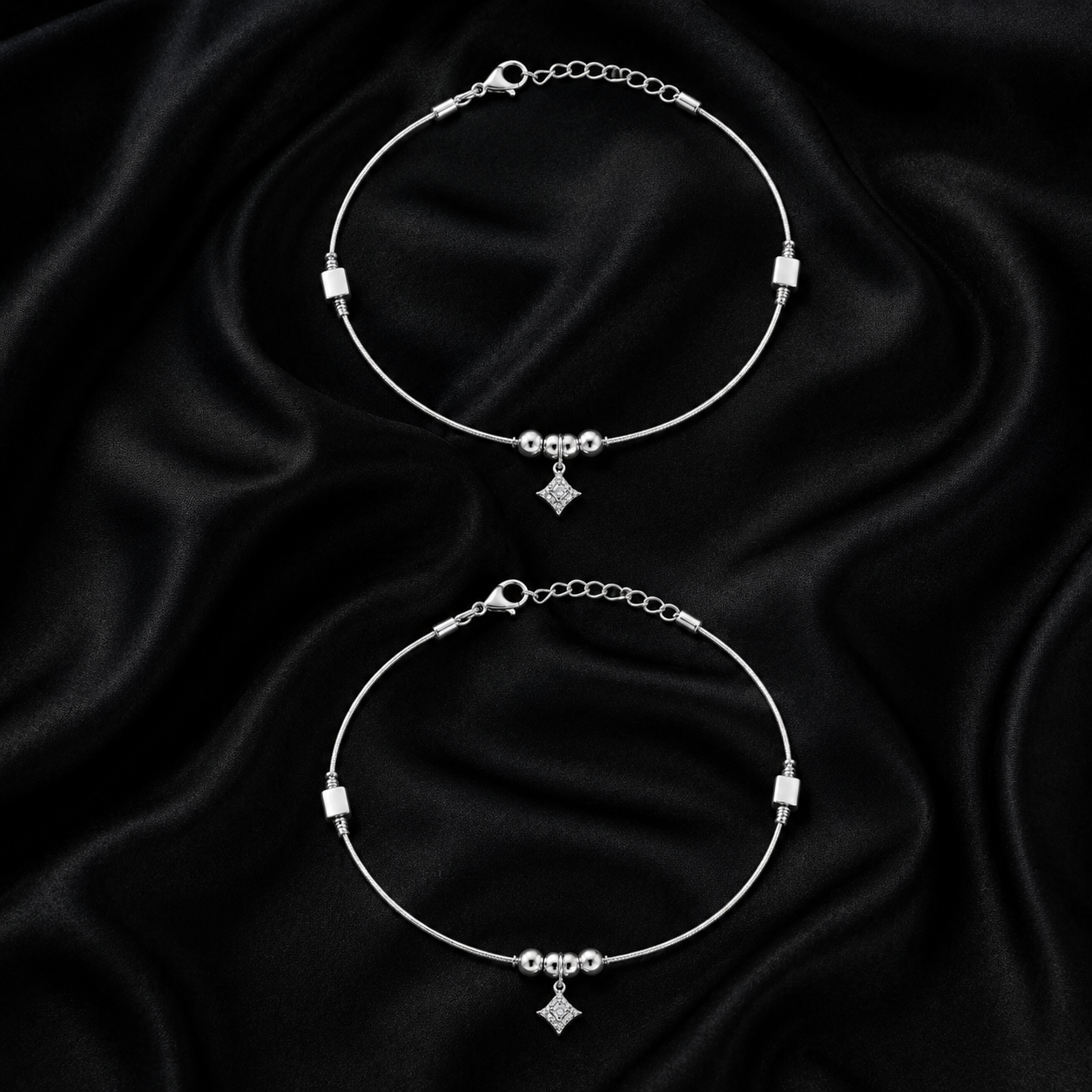 Diamond Prism 925 Silver Anklet