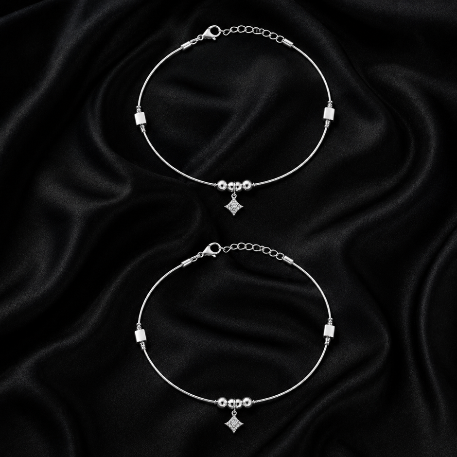 Diamond Prism 925 Silver Anklet