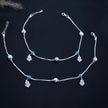 Turquoise Swirl Silver Anklet