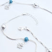 Turquoise Swirl Silver Anklet