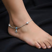 Turquoise Swirl Silver Anklet