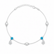 Turquoise Bloom 925 Silver Anklet