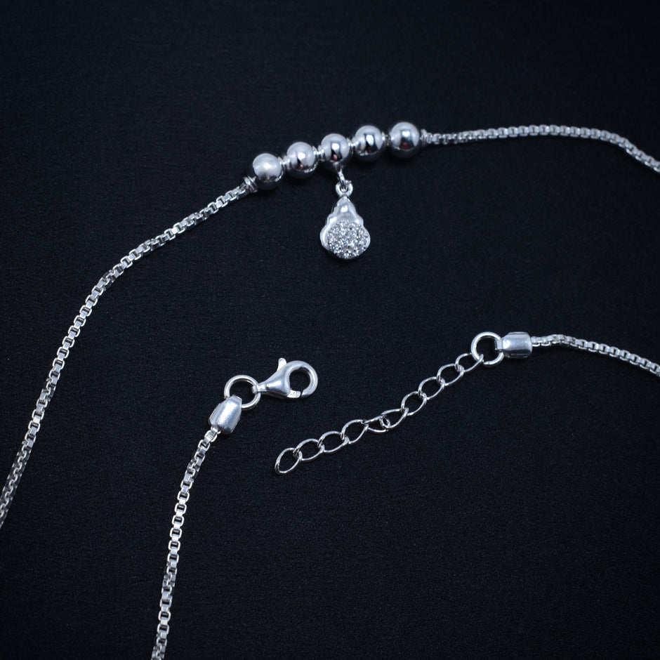 Pear Pavé Dangler 925 Silver Anklet