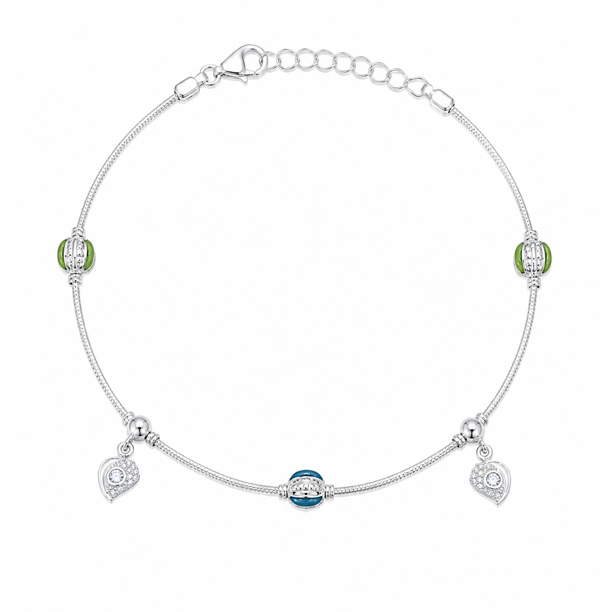 Garden Heart 925 Silver Anklet