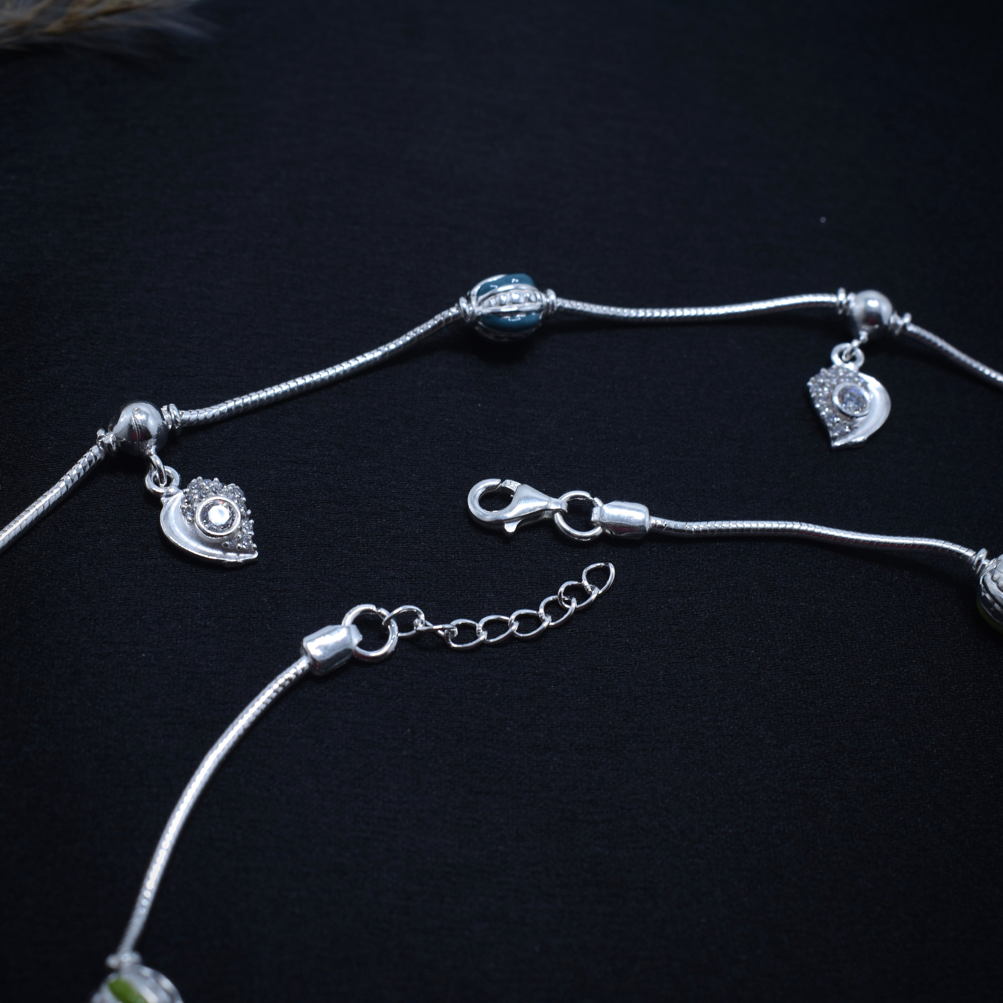Garden Heart 925 Silver Anklet