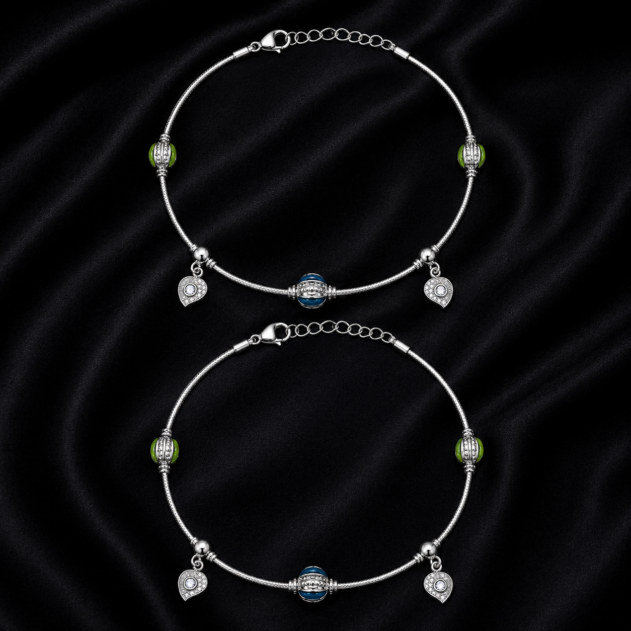 Garden Heart 925 Silver Anklet