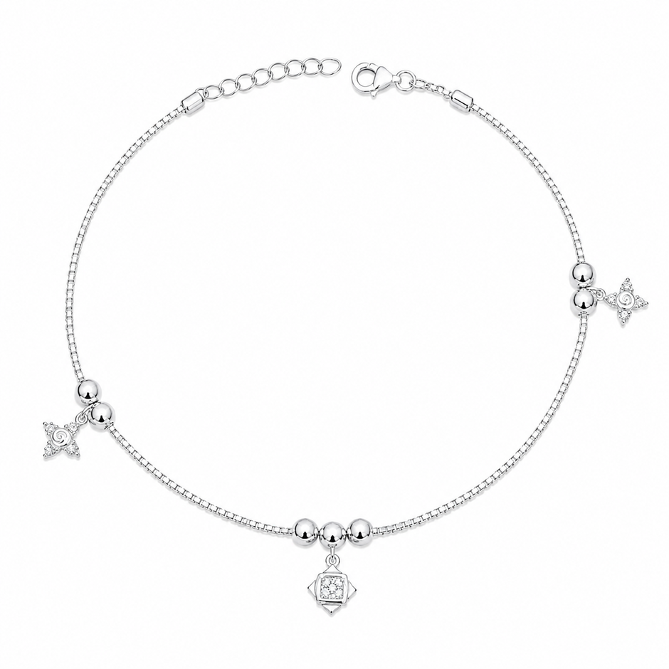 Royal Clover 925 Silver Anklet