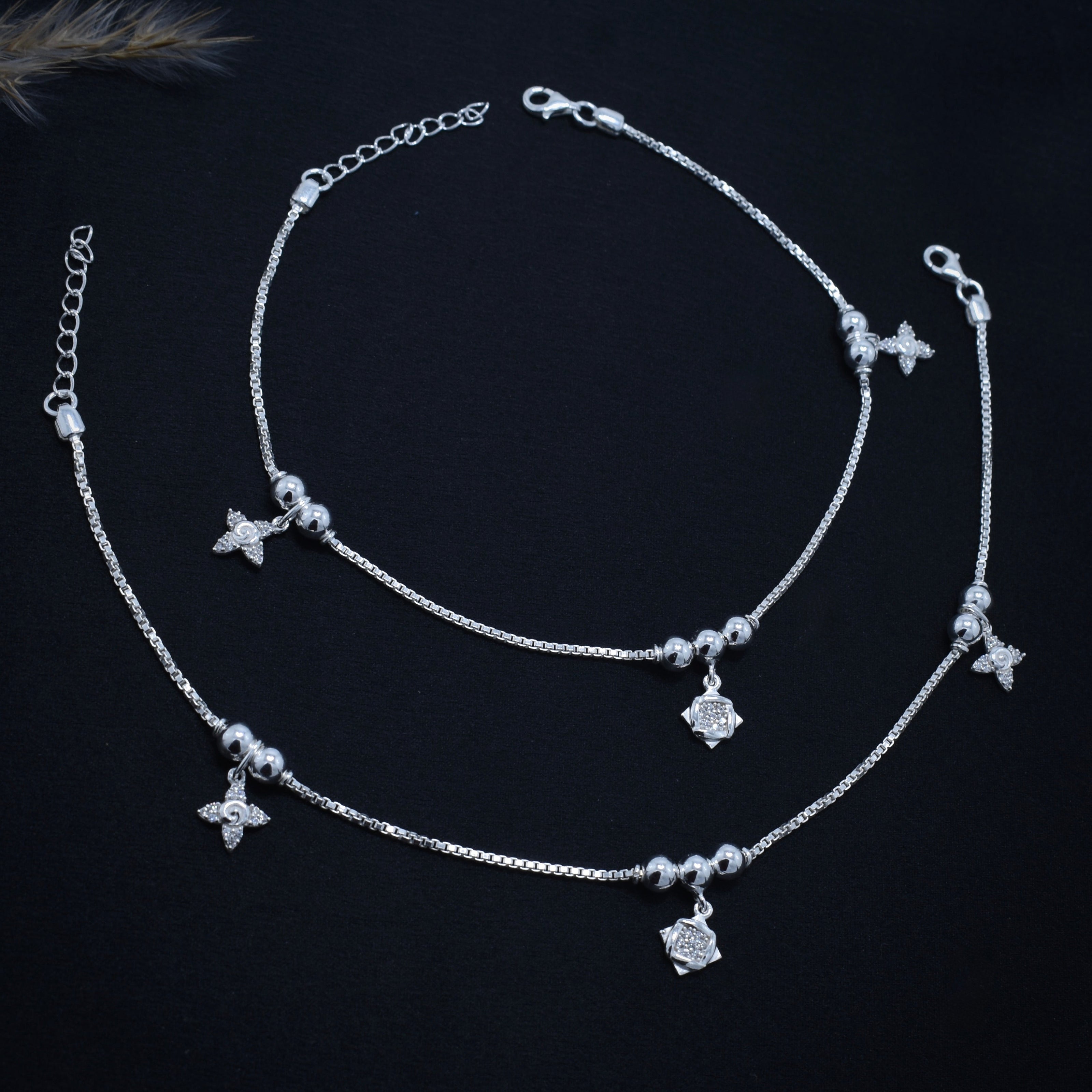 Star Charm Silver Anklet