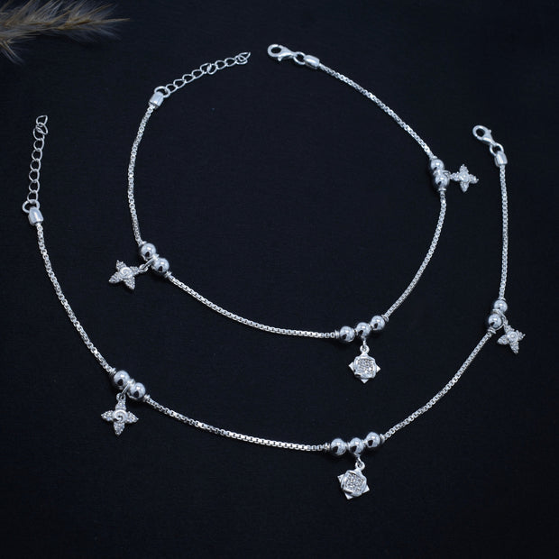 Star Charm Silver Anklet