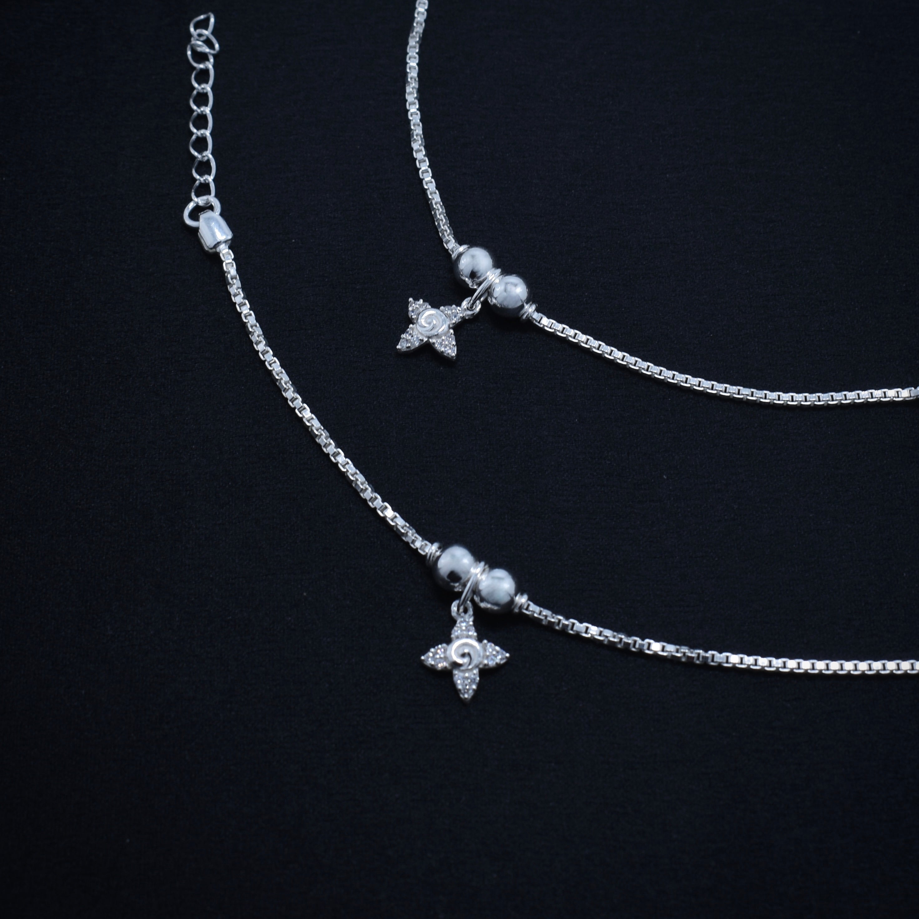 Star Charm Silver Anklet