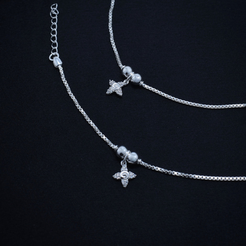 Star Charm Silver Anklet