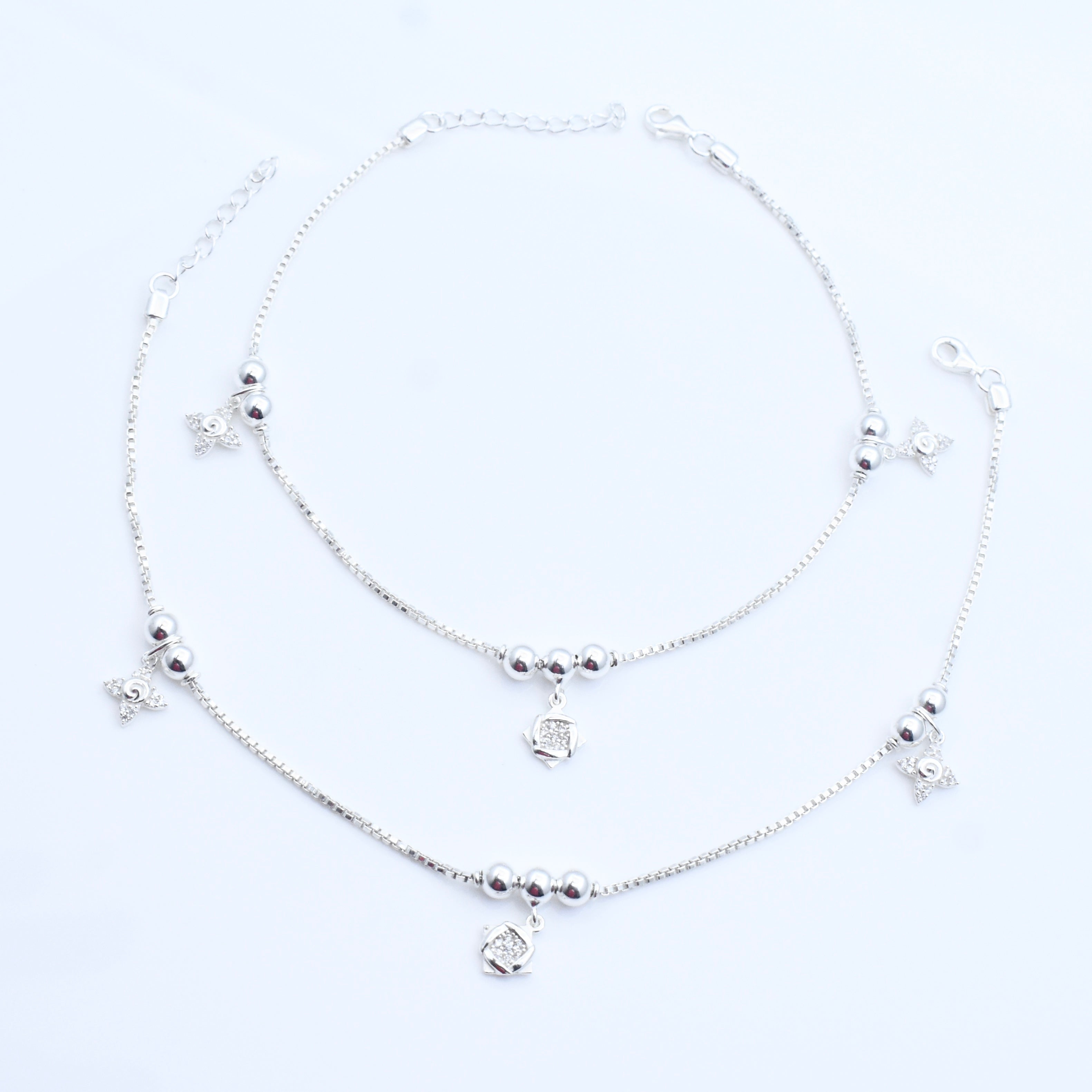 Star Charm Silver Anklet