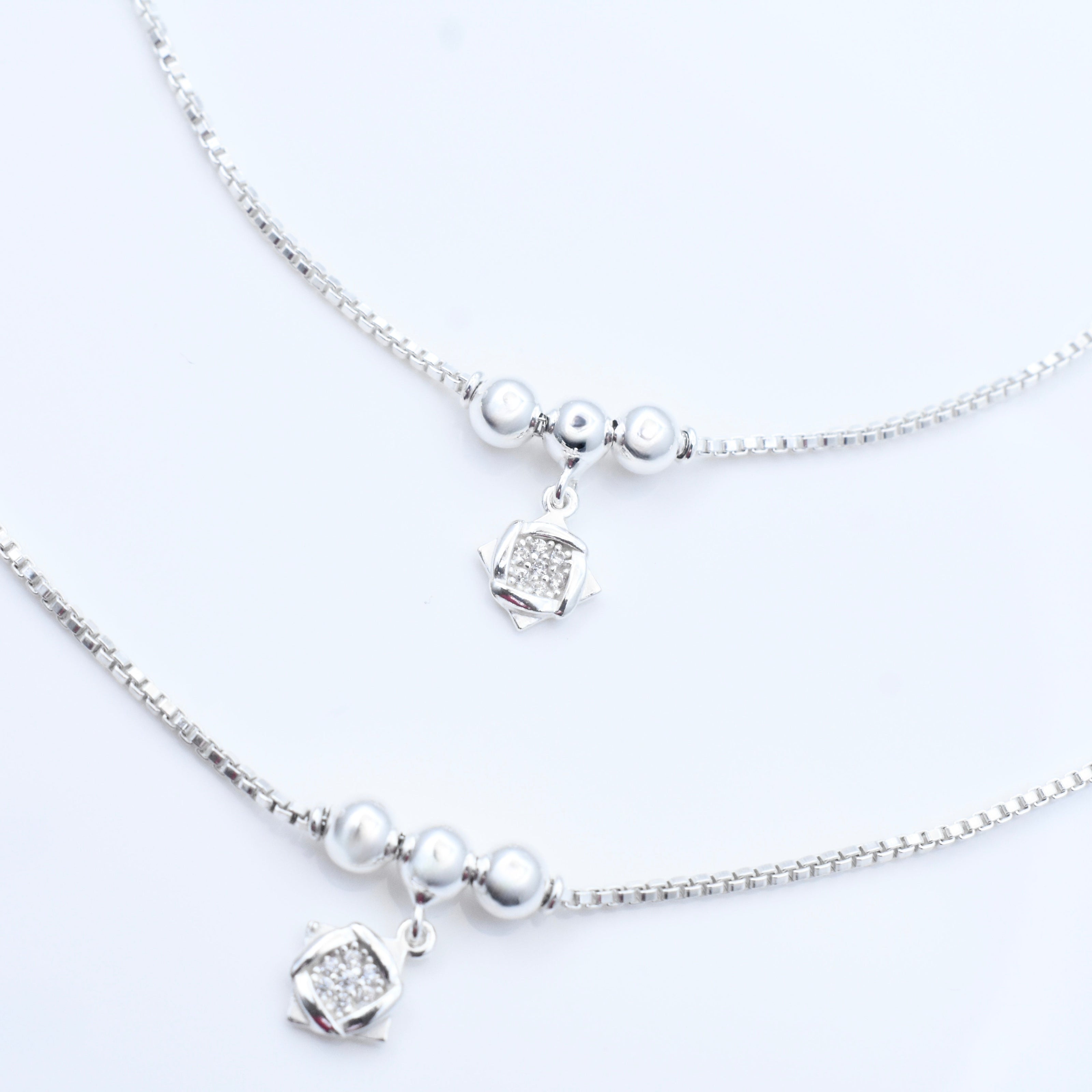 Star Charm Silver Anklet