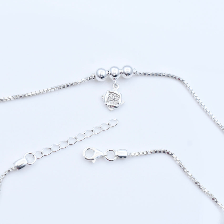 Star Charm Silver Anklet