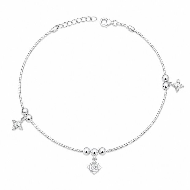 Royal Clover 925 Silver Anklet