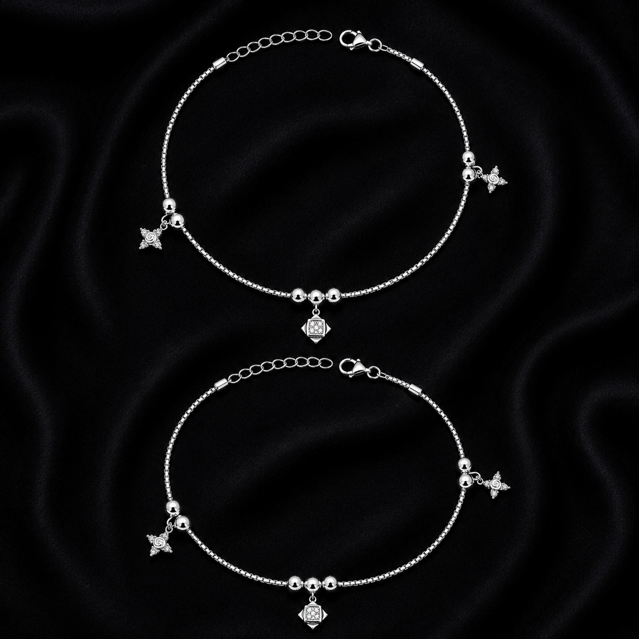 Royal Clover 925 Silver Anklet