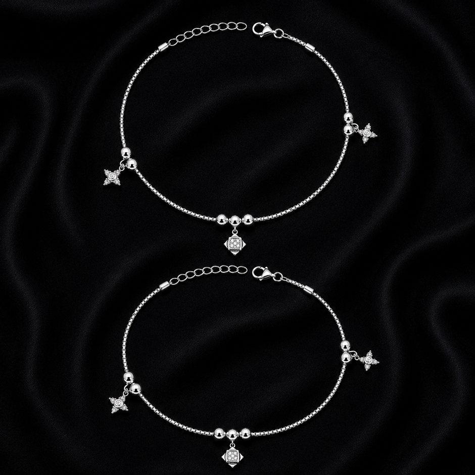 Royal Clover 925 Silver Anklet
