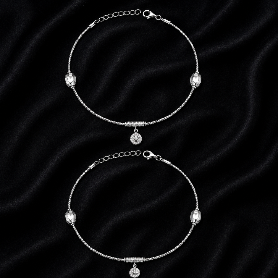 Moonlit Halo 925 Silver Anklet