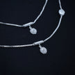 Elegant Beaded Charm Chain Silver Anklet