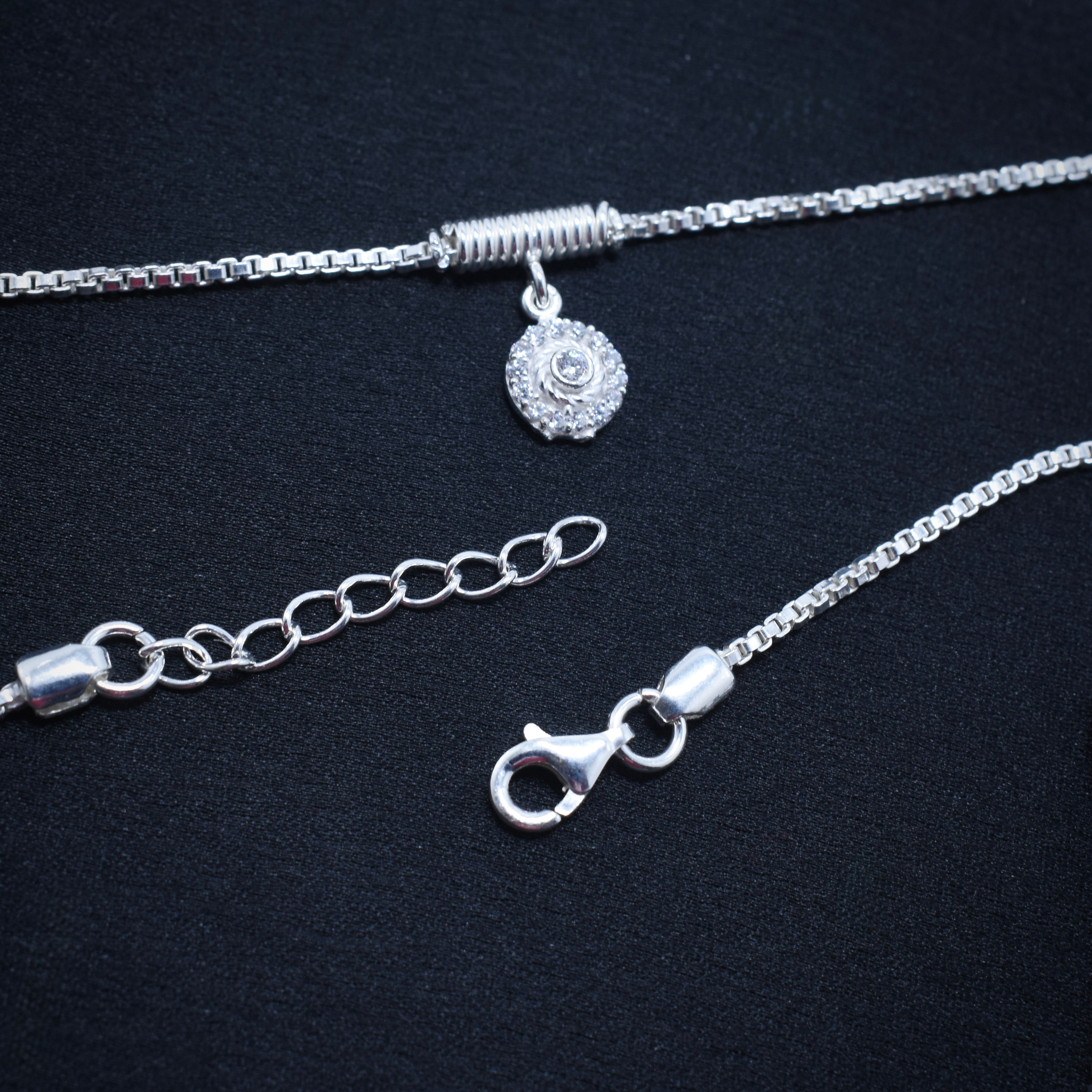 Moonlit Halo 925 Silver Anklet