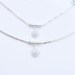 Elegant Beaded Charm Chain Silver Anklet